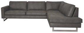 Hoekbank / Loungebank Riverdance | Rechts | Leer Grijs 02 | 2,90 x 2,17 mtr