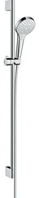 Hansgrohe Croma Select S Multi glijstangset met Croma Select S Multi handdouche 90cm met Isiflex`B doucheslang 160cm wit/chroom 26570400