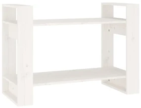 vidaXL Boekenkast/kamerscherm 80x35x56,5 cm massief grenenhout wit