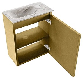 Mondiaz Ture DLux toiletmeubel 40cm oro met wastafel glace links met kraangat