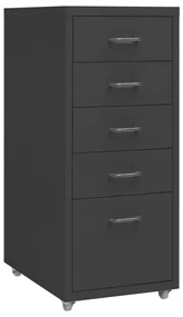 vidaXL Ladeblok verrijdbaar 28x41x69 cm metaal antracietkleurig
