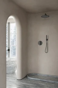 Saniclear Iron inbouw regendouche rond met 30cm hoofddouche en muurarm verouderd ijzer - gunmetal