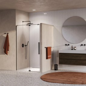 Brauer Stellar nisdeur met vaste wand 100cm gunmetal geborsteld PVD