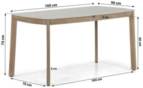 Dining Tuintafel rechthoekig 160 x 90 cm Aluminium Taupe Santika Indah