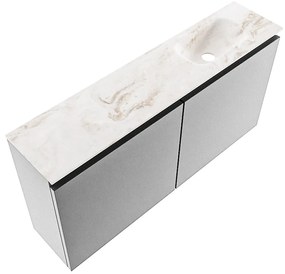 Mondiaz Ture DLux toiletmeubel 100cm plata met wastafel frappe rechts zonder kraangat