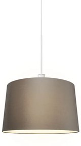 Moderne hanglamp wit met kap 45 cm taupe - Combi 1