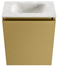 Mondiaz Ture DLux toiletmeubel 40cm oro met wastafel ostra midden zonder kraangat