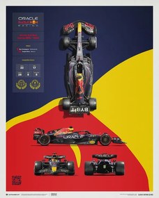 Kunstdruk Oracle Red Bull Racing - RB18 Blueprint, (40 x 50 cm)