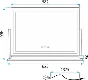LED Spiegel STUDIO L.Gold 58x45
