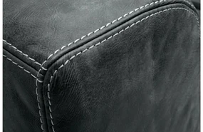 Goossens Excellent Hoekbank Marshall Met Hocker zwart, leer, 2 x 1,5-zits, urban industrieel