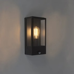 Buiten wandlamp zwart met bewegingsmelder IP44 - Rotterdam