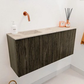 Mondiaz Joya DLux 90cm toiletmeubel shadow met wastafel faye links zonder kraangat frappe