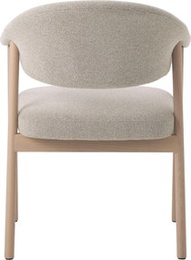 GARDA beige mélange (stof Lake 120) / gebleekt eiken geolied - GESTOFFEERDE STOEL VOOR WOONKAMER/EETKAMER