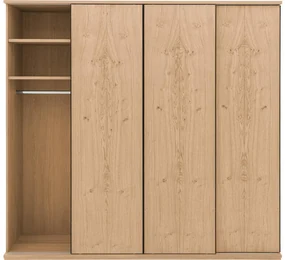 Goossens Excellent Kledingkast Wood, 240 cm breed, 223 cm hoog, 4 hout schuifdeuren