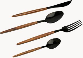 Mat geborstelde bestekset Paris, handgemaakt, 4 personen, 16-delig