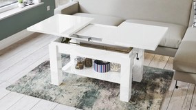 ASTORIA wit hoogglans, uitschuifbare tafel