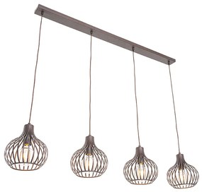 Eettafel / Eetkamer Moderne hanglamp bruin 4-lichts - Saffira Modern E27 rond Binnenverlichting Lamp