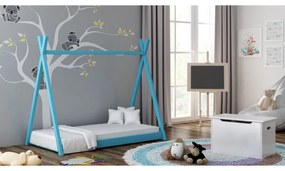 Peuter Blauw Eenpersoons hemelbed - Titus Tipi-stijl voor kinderen Kinderen Peuter Junior 5056231719551 Children's Beds Home, 160x80, Matras van schui