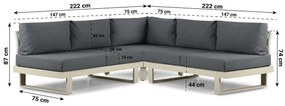 Hoek loungeset 5 personen Aluminium Taupe  Lifestyle Garden Furniture Lorenzo