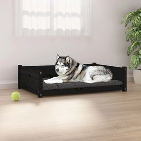 vidaXL Hondenmand 105,5x75,5x28 cm massief grenenhout zwart