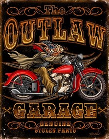 Metalen bord Outlaw Garage Bikes