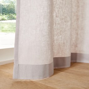 Gordijn in halflinnen afgewerkt met strikjes en oogjes, Lincot