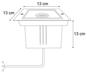 Buitenlamp Moderne grondspot grijs beige GU10 50mm draai- en kantelbaar IP65 - Oneon Modern GU10 IP65 Buitenverlichting vierkant