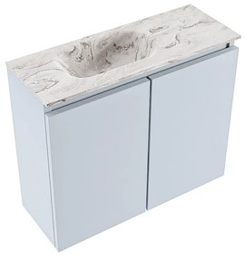 Mondiaz Ture DLux toiletmeubel 60cm clay met wastafel glace links zonder kraangat