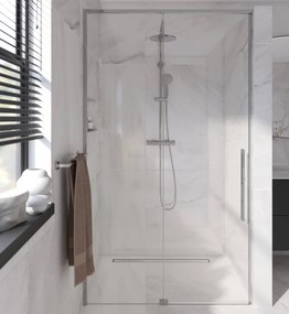 Saqu Syra schuifdeur 120x210 cm chroom helder glas