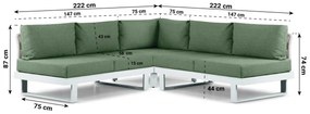 Hoek loungeset 5 personen Aluminium Wit  Lifestyle Garden Furniture Lorenzo