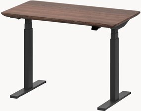 Handgemaakte zit-sta bureau Pro Mini met walnoothouten blad, elektrisch in hoogte verstelbaar