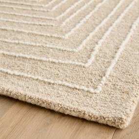 Handgetuft vloerkleed, geborduurde wol, IKAR