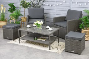 Tuinmeubelen Monaco Terrace + 2 krukken Garden Point antraciet