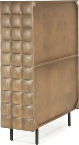 Wandkast Mangohout Met Vierkantjes - 109x41.5x147cm.