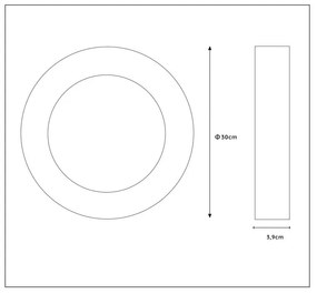 Lucide Brice ronde plafondlamp 30cm 30W wit