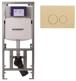 Geberit Inbouwreservoir - UP320 - QeramiQ push bedieningsplaat - dualflush - ronde knoppen - kunststof beige SW1102365/0701131