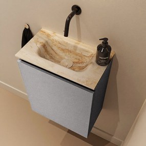 Mondiaz Ture DLux toiletmeubel 40cm plata met wastafel frappe midden zonder kraangat