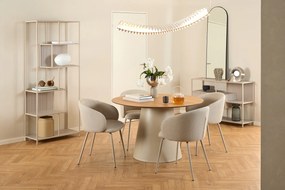 CLARA Beige (Basel 24 stof)/beige poten - MODERNE GESTOFFEERDE KUIPSTOEL VOOR WOONKAMER/EETKAMER/KANTOOR LOFT