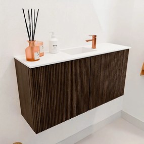 Mondiaz Joya 80cm toiletmeubel walnut met wastafel faye midden 1 kraangat talc