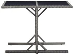 vidaXL Tuintafel 110x53x72 cm glas en poly rattan antraciet