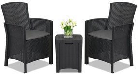 Lido Terras Box 2 antraciet technorattan set met Bica box