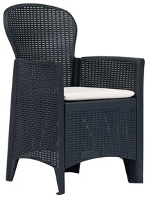 vidaXL 5-delige Tuinset rattan-look kunststof antraciet