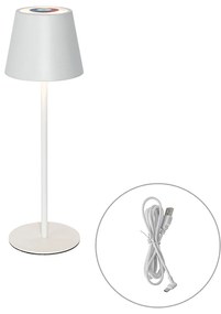 Tafellamp wit incl. LED dimbaar en oplaadbaar RGB IP54 - Murdock