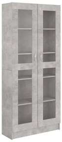 vidaXL Vitrinekast 82,5x30,5x185,5 cm spaanplaat betongrijs