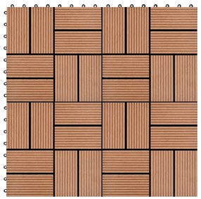 vidaXL 11 st Terrastegel 30x30 cm 1 m² HKC bruin