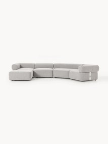 Grote modulaire bank Anton van bouclé met poef (links/rechts)
