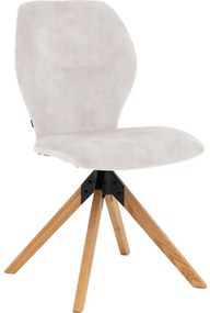 Goossens Eetkamerstoel Hera wit velvet stof leuning, modern design