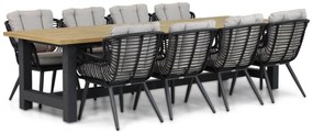 Tuinset 8 personen 300 cm Wicker/Aluminium/Aluminium/wicker Zwart Coco Azzano/San