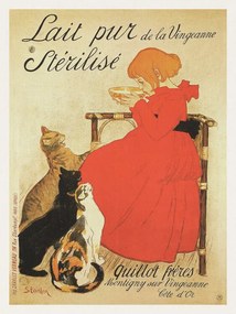 Kunstreproductie Lait pur Stérilisé (French Cat Poster) - Théophile Steinlen, (30 x 40 cm)