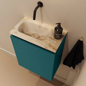 Mondiaz Ture DLux toiletmeubel 40cm smag met wastafel frappe links zonder kraangat